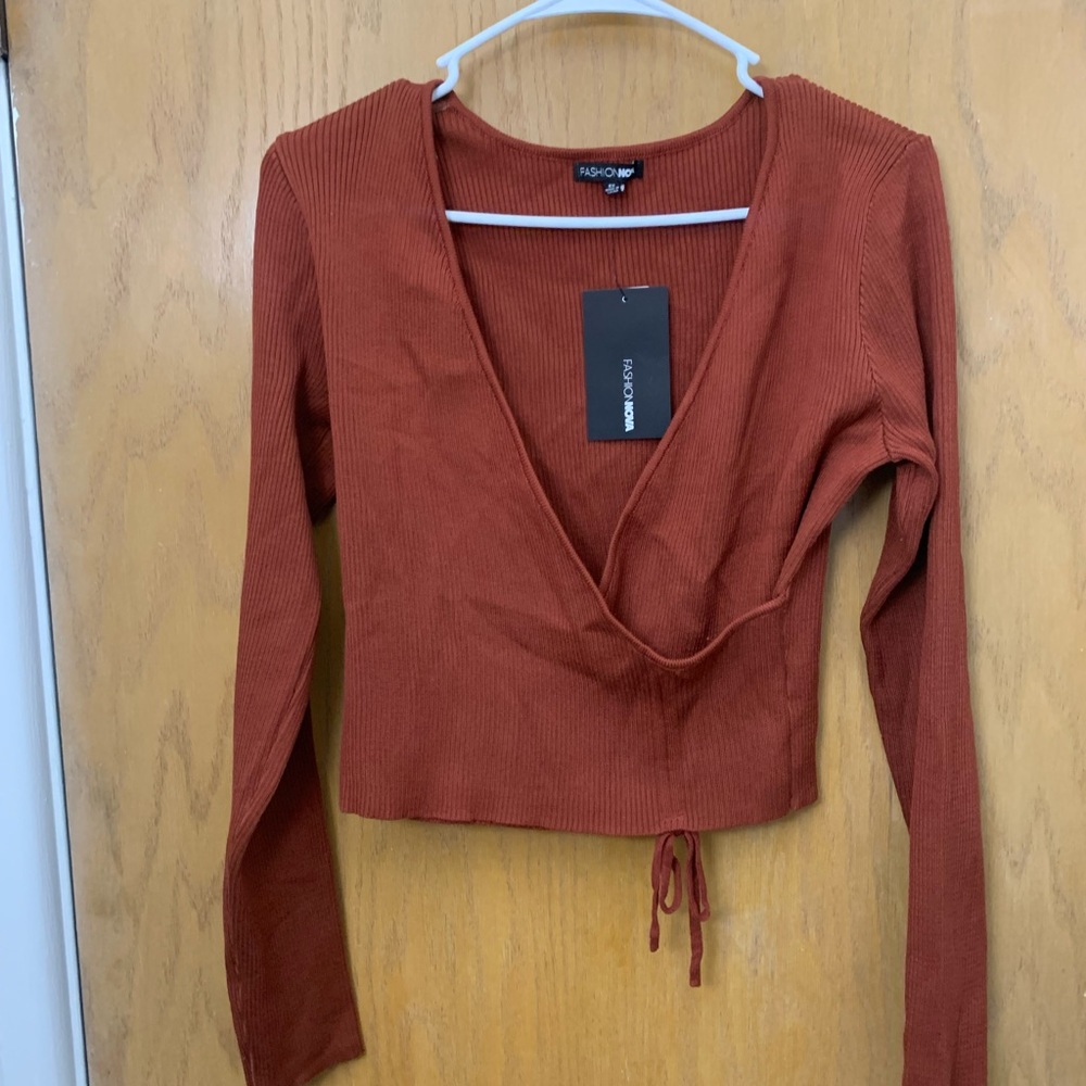 Journee Ribbed Skirt Set -Rust - Picture 2 of 5